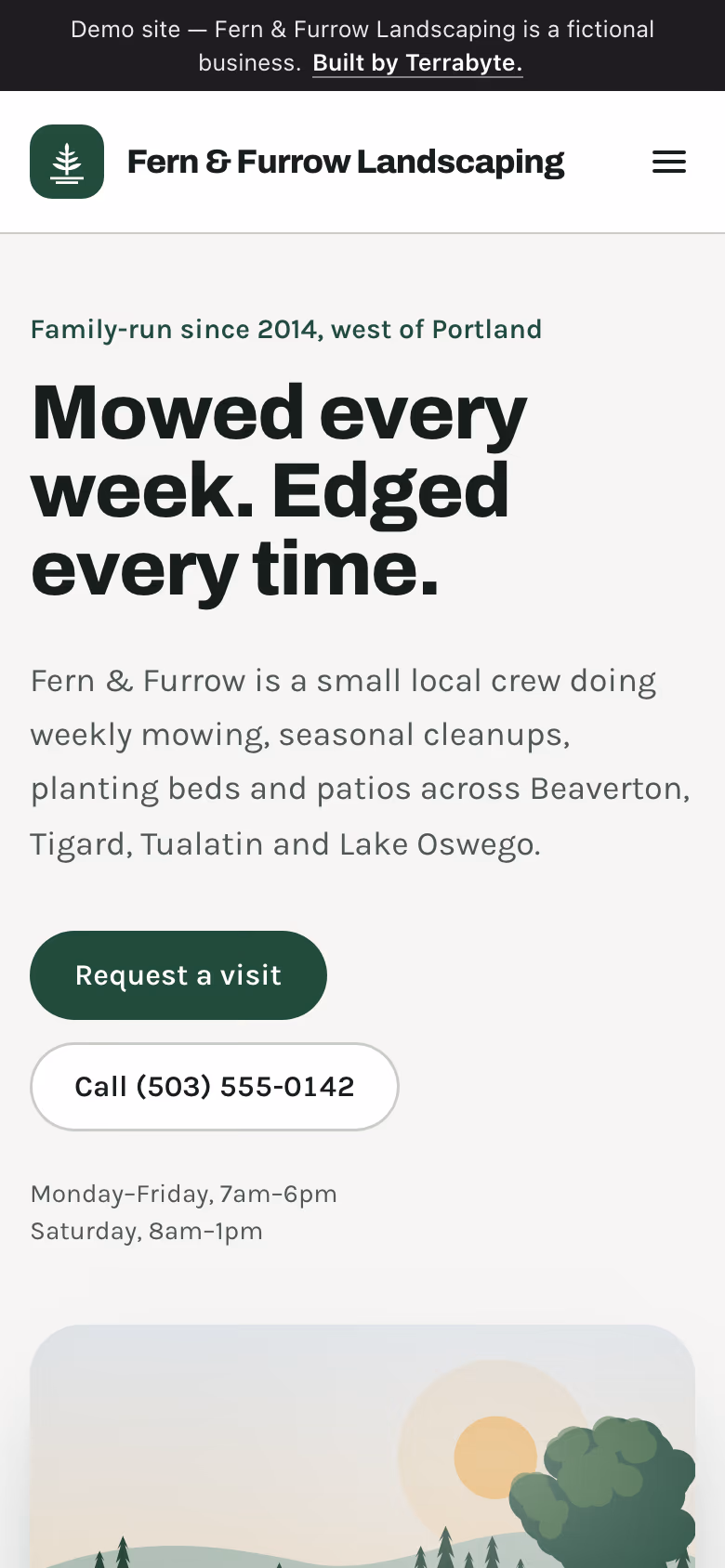 The same site on a phone